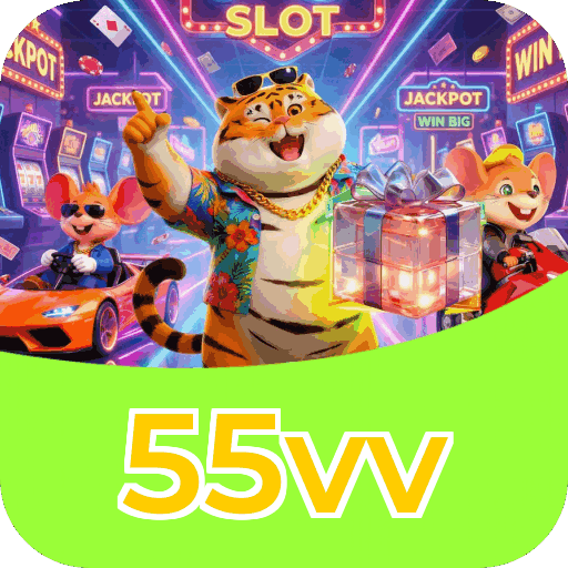 Plataforma 55vv mostrando interface moderna, jogos certificados e recursos de segurança licenciados